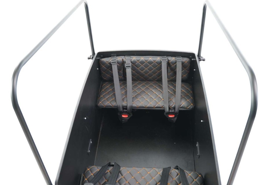 Luxe bakfiets kussens Giulia V Leder - Zwart