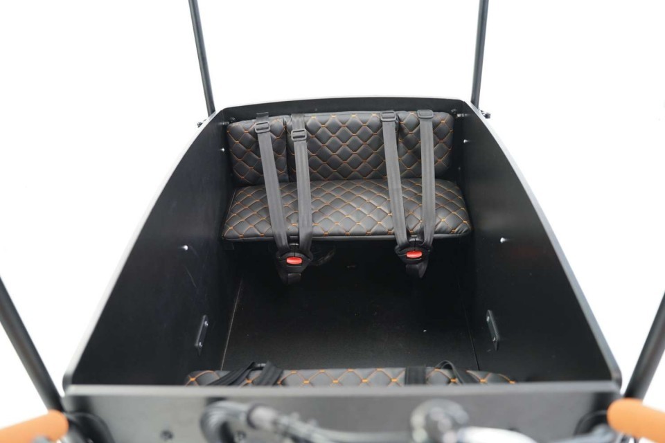 Luxe bakfiets kussens Giulia V Leder - Zwart