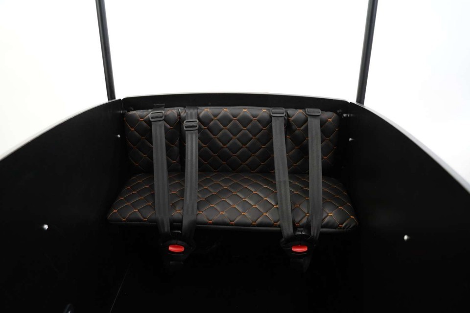 Luxe bakfiets kussens Giulia V Leder - Zwart