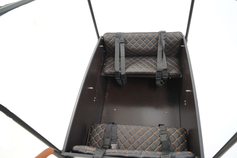 Luxe bakfiets kussens Giulia l Leder - Zwart