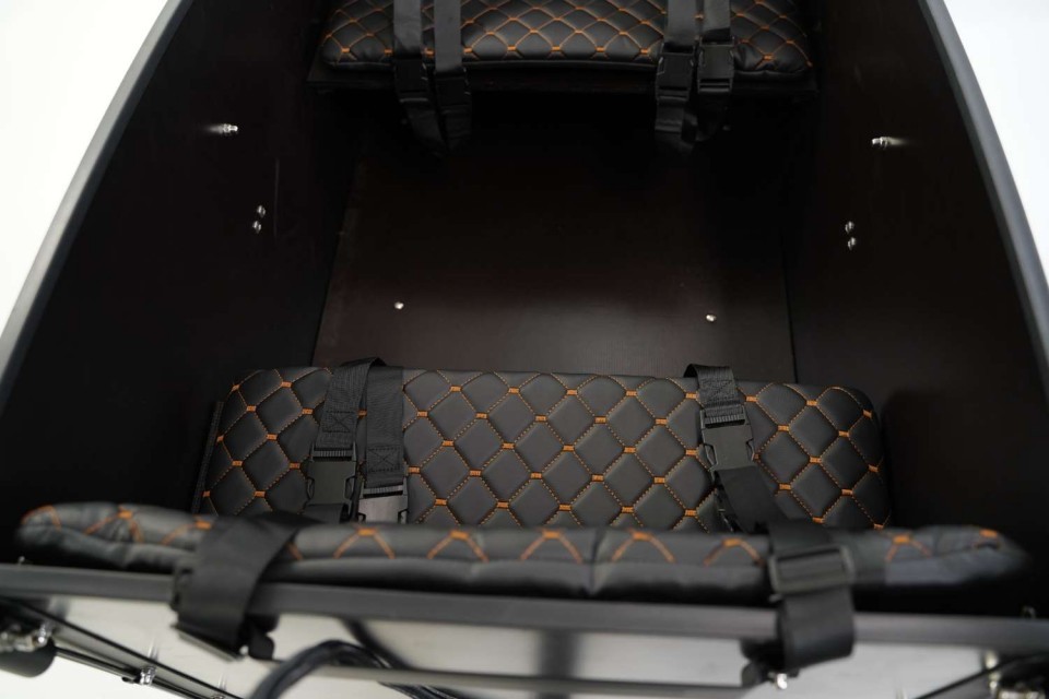 Luxe bakfiets kussens Giulia l Leder - Zwart