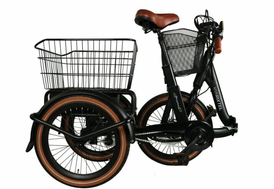 Van Rixtel Swing Compact Fold - zwart/bruin - elektrische driewieler