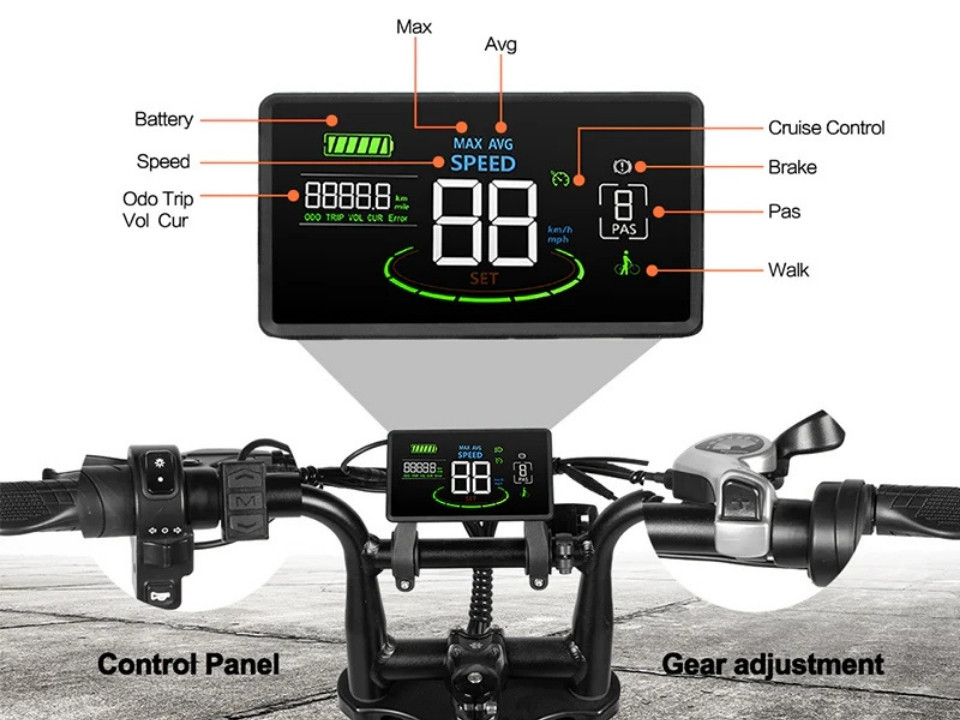 QM V20 PRO Luxury Full Option - grijs - elektrische fatbike
