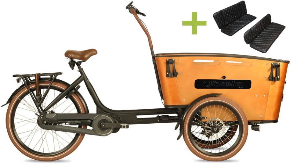 Qivelo Curve 3 - Ananda - 540Wh - elektrische bakfiets - zwart/bruin