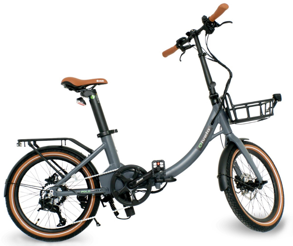 Qivelo Foldrover - mat grijs - elektrische vouwfiets