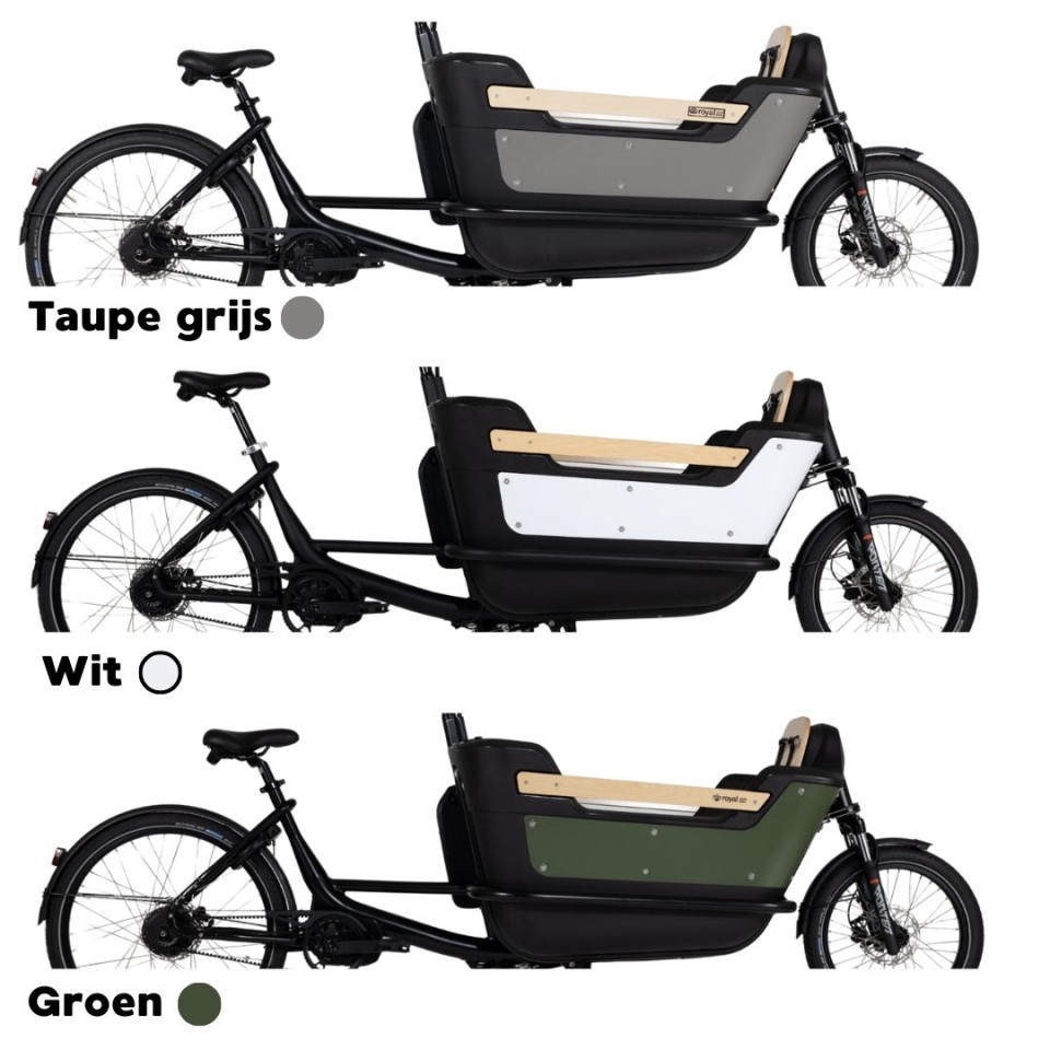 Royal Cargo Bike 2W Premium Plus - elektrische tweewieler bakfiets - Taupe Grijs