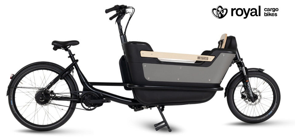 Royal Cargo Bike 2W Premium Plus - elektrische tweewieler bakfiets - Taupe Grijs