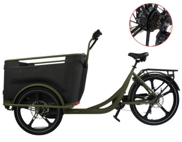Van Rixtel Urban - mat groen - elektrische bakfiets