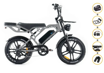 QM V20 PRO Luxury Full Option - grijs - elektrische fatbike