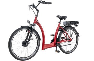 Pfautec Fena FM - mat rood - elektrische damesfiets
